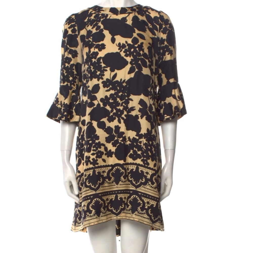 Chloe Black and Tan Floral Mini Dress